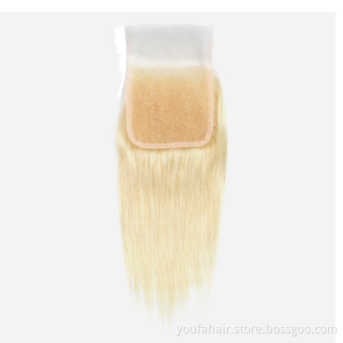 Drop Shipping 613 Blonde 4x4 Transparent Lace Frontal Wholesale 100% Virgin Brazilian Human Hair 613 Blonde 4x4 HD Lace Closure